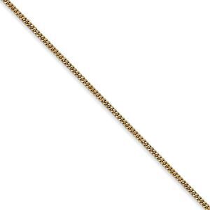 1.3mm, 14k Yellow Gold, Solid Curb Chain Necklace, 18 Inch